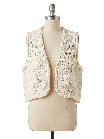 BA&SH Woolen Vest Cardigan Giles in Ecru (view 1)