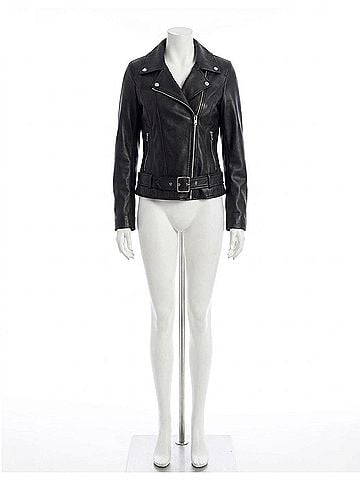 Nine West Faux Leather With Belt Biker Jacket in Black (view 1)