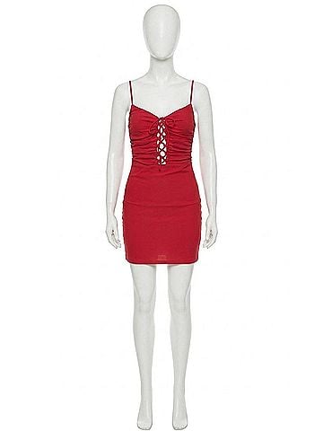 Blue Blush Red Mini Dress in Red (view 1)
