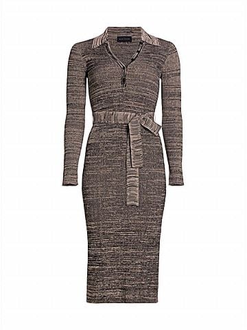 Elie Tahari Women's Polo Stretch Knit Midi Dress in Grey (view 1)
