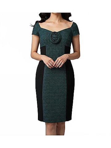 Nue by Shani Built In Shapewear Dress in Teal (view 2)