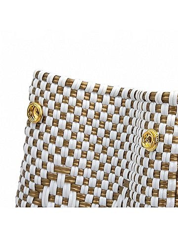 Lolas Collection Women's Travel Handmade Aztec Tote Bag With Clutch in Dark Gold (view 2)