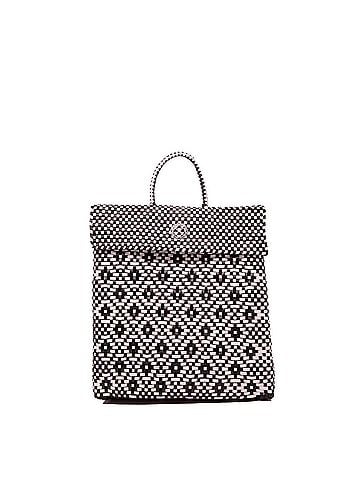 Lolas Collection Women's Small Handmade Aztec Backpack in Black/White (view 1)
