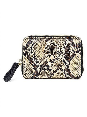Magid Women's Snake Print Accordion Wallet in Taupe (view 1)