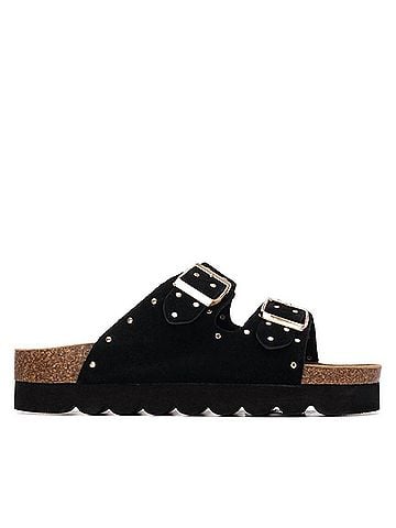 Refresh Women's Suede Sandals in Black (view 1)