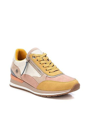 Refresh Women's Leather Trainers Sneaker in Beige (view 2)