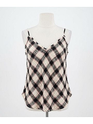 Bella Dahl Frayed Cami in Black &amp; White (view 1)
