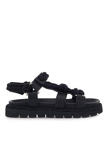 exe Women's Daphne Flat Sandal in Black (view 1)