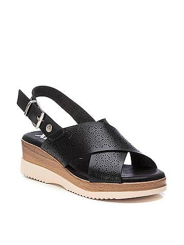 XTI Women's Pu Wedge Sandal in Black (view 2)