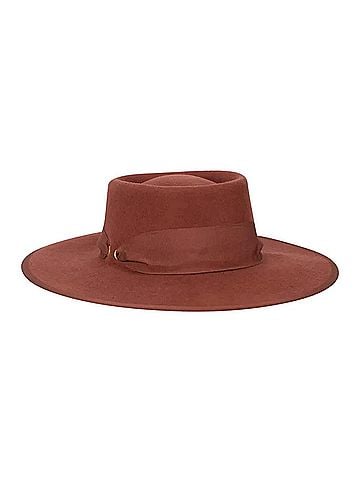 Dorfman Pacific Women's Mercedes Wool Felt Wide Brim Hat in Rust (view 1)