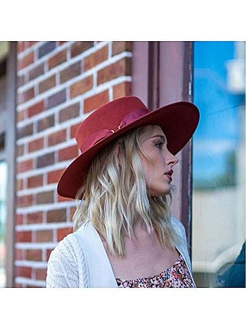 Dorfman Pacific Women's Mercedes Wool Felt Wide Brim Hat in Rust (view 2)