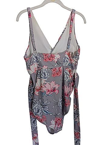 Pink Blush Lavender Floral Waist Tie Maternity One-piece One Piece Swimsuit (view 2)