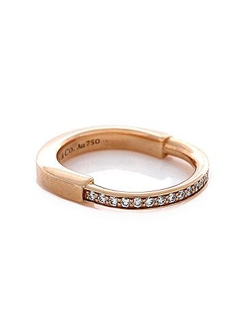 Tiffany & Co. Lock Ring 18K Rose Gold with Diamonds (view 2)