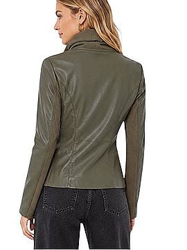 Blank NYC Mixed Media Draped Moto Jacket Jacket (view 2)