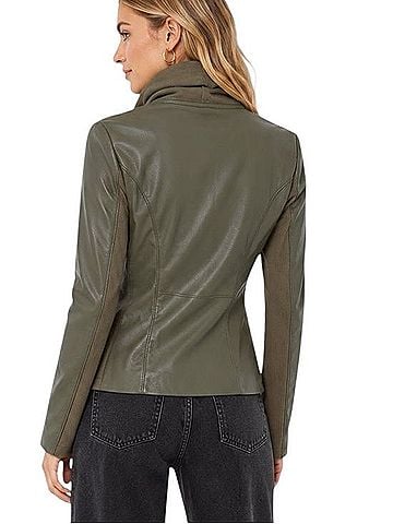 Blank NYC Mixed Media Draped Moto Jacket Jacket (view 2)