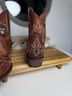 Ariat 100% Leather Aztec Or Tribal Print Brown Multi Color Boots Size 7 1/2 - photo 12