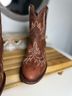 Ariat 100% Leather Aztec Or Tribal Print Brown Multi Color Boots Size 7 1/2 - photo 14