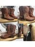 Ariat 100% Leather Aztec Or Tribal Print Brown Multi Color Boots Size 7 1/2 - photo 8