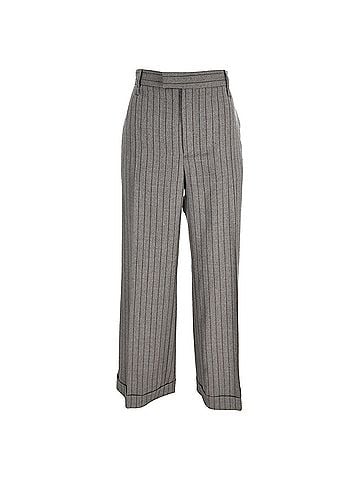 Brunello Cucinelli Brunello Cucinelli Pinstriped Trousers in Grey Wool (view 1)