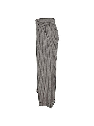 Brunello Cucinelli Brunello Cucinelli Pinstriped Trousers in Grey Wool (view 2)