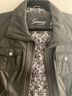 Guess 100% Leather Black Leather Jacket Size M - photo 3