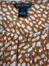 Ann Taylor 100% Polyester Print Brown White Tan Long Sleeve Blouse Size S - photo 4