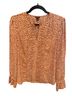 Ann Taylor 100% Polyester Print Brown White Tan Long Sleeve Blouse Size S - photo 1