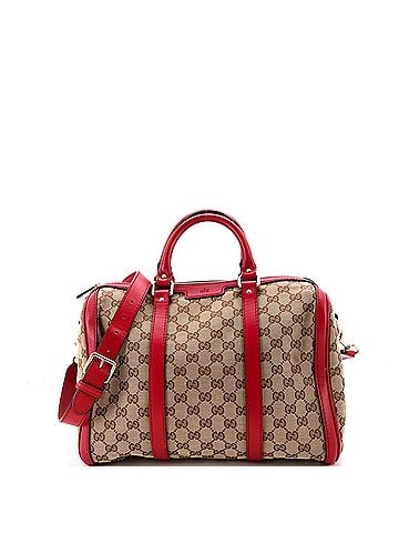 Gucci Convertible Joy Boston Bag GG Canvas with Leather Medium (view 1)