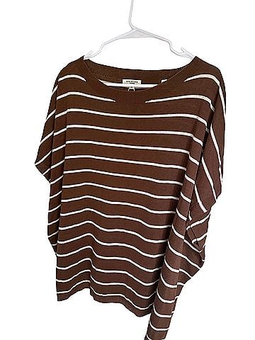 Max Studio Brown Poncho Short Sleeve Blouse (view 2)