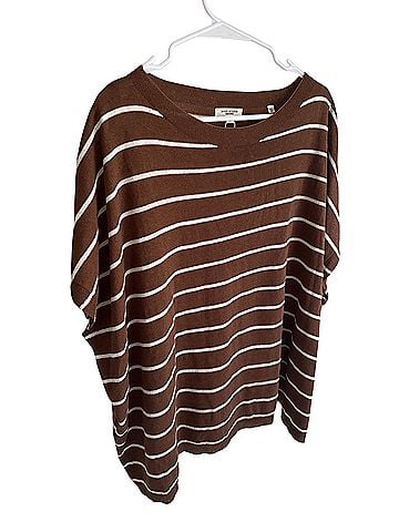 Max Studio Brown Poncho Short Sleeve Blouse (view 1)