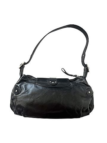Longchamp Idole Smooth Black Leather Pleated Vintage Y2K Silver Buckle Made in France Leather Shoulder Bag (view 2)