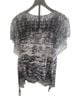 One World 95% Polyester 5% Spandex 100% Polyester Print Black White Gray Short Sleeve Blouse Size 1X - photo 1