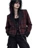 Dollhouse 10% Wool 50% Polyester 100% Polyester Plaid Red Black Jacket Size L - photo 1