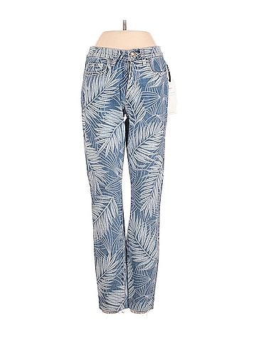 Current/Elliott Current/Elliot The Stiletto Jean Wily Blue Palm Print Current/Elliott Jeans (view 1)