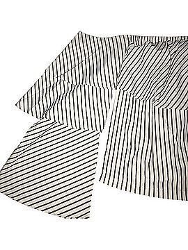 Boohoo Sabi Striped Ruffle Bardot Long Sleeve Blouse (view 2)