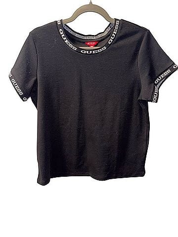 Guess Logo-Trim Tee Short Sleeve T-Shirt (view 1)
