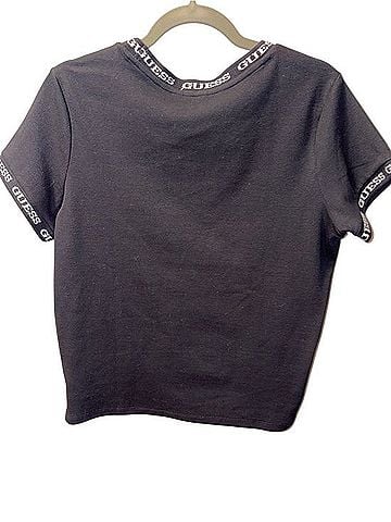 Guess Logo-Trim Tee Short Sleeve T-Shirt (view 2)