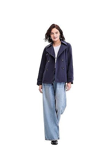 Michael Kors Short Double-Breasted Trench Coat Trenchcoat (view 1)