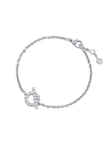 Hermès Hermes Finesse Bracelet, 18 Diamonds, Total 0.55ct, 18K White Gold, Size ST. (HERMES Diamond Bracelet) (view 1)