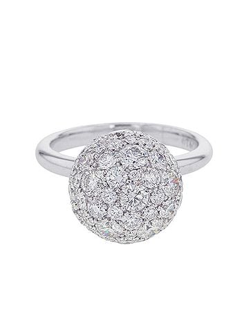 Tiffany & Co. Tiffany &amp; Co. HardWear Ball Large Diamond Ring, 18K White Gold, Size Approx. 1 (view 1)