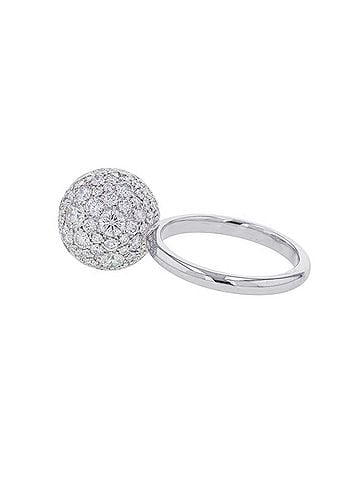 Tiffany & Co. Tiffany &amp; Co. HardWear Ball Large Diamond Ring, 18K White Gold, Size Approx. 1 (view 2)