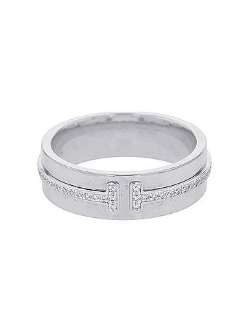 Tiffany & Co. Tiffany &amp; Co. T Wide Diamond Ring, 18K White Gold, Ring Size Approx. (view 1)