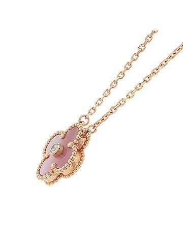 Van Cleef & Arpels Van Cleef &amp; Arpels Alhambra Necklace, Pink Mother-of-Pearl, 1 Diamond, 18K Gold (VCARPMOP00), 2025 Holiday Limited Edition. (view 2)