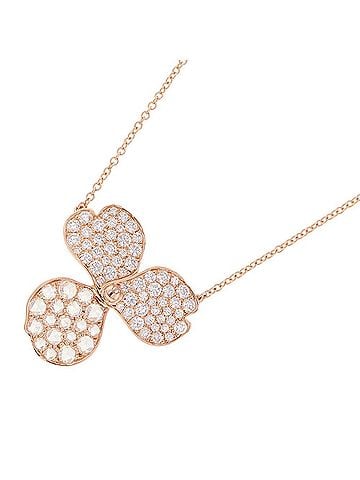 Tiffany & Co. Tiffany &amp; Co. Paper Flower Necklace, Rose Cut Diamond Pave Diamond, 18K Pink Gold Pendant. (view 1)