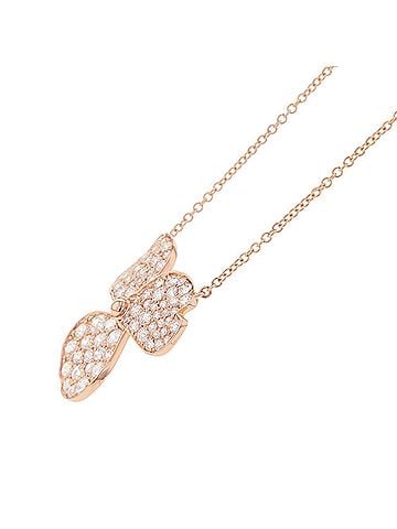 Tiffany & Co. Tiffany &amp; Co. Paper Flower Necklace, Rose Cut Diamond Pave Diamond, 18K Pink Gold Pendant. (view 2)