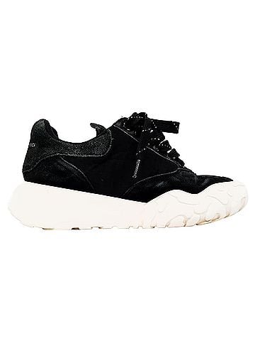 Alexander McQueen Alexander Mcqueen Court Chunky Sneakers in Black Suede (view 1)