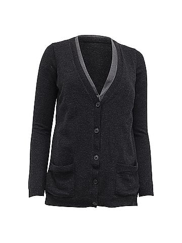 Theory Theory V-neck Cardigan in Grey Wool (view 1)