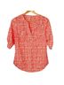 Mix by 41 Hawthorn 100% Polyester Graphic Orange White 3/4 Sleeve Blouse Size S - photo 1
