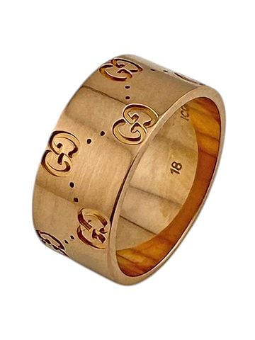 Gucci Gucci Icon Wide Ring, 18K Pink Gold, Women's, Pre-owned. (view 1)