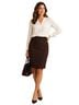 St. John Print Brown Black Formal Skirt Size 14 - photo 1